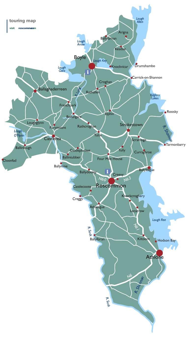 नक्शे के काउंटी roscommon आयरलैंड