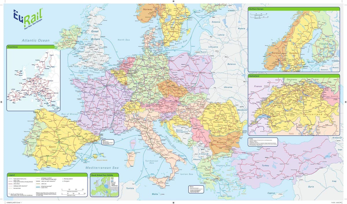 नक्शे के eurail आयरलैंड