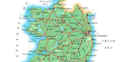 नक्शा आयरलैंड की ऊंचाई 