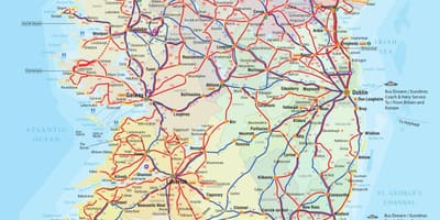 आयरलैंड बस मार्गों के नक्शे