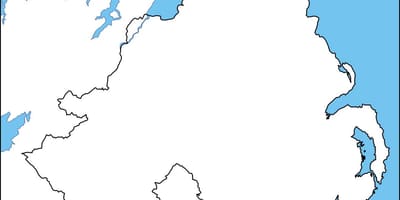 खाली नक्शे के उत्तरी आयरलैंड