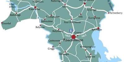 नक्शे के काउंटी roscommon आयरलैंड