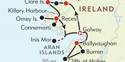 नक्शे के आयरलैंड के पश्चिमी तट 