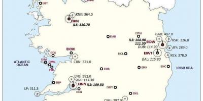 नक्शा आयरलैंड के दिखा हवाई अड्डों