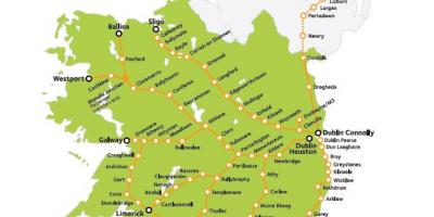 रेल यात्रा में आयरलैंड के नक्शे